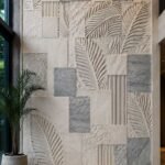 3D Leaf Textured Stone Wall Panel Design 2