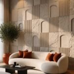 Modern 3D Stone Wall Panel Design for Living Room 2