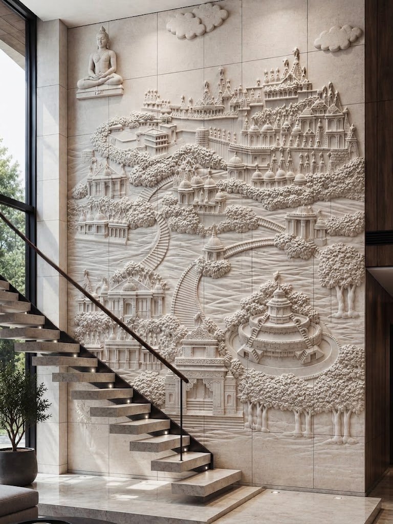 Stone Stair Wall Design