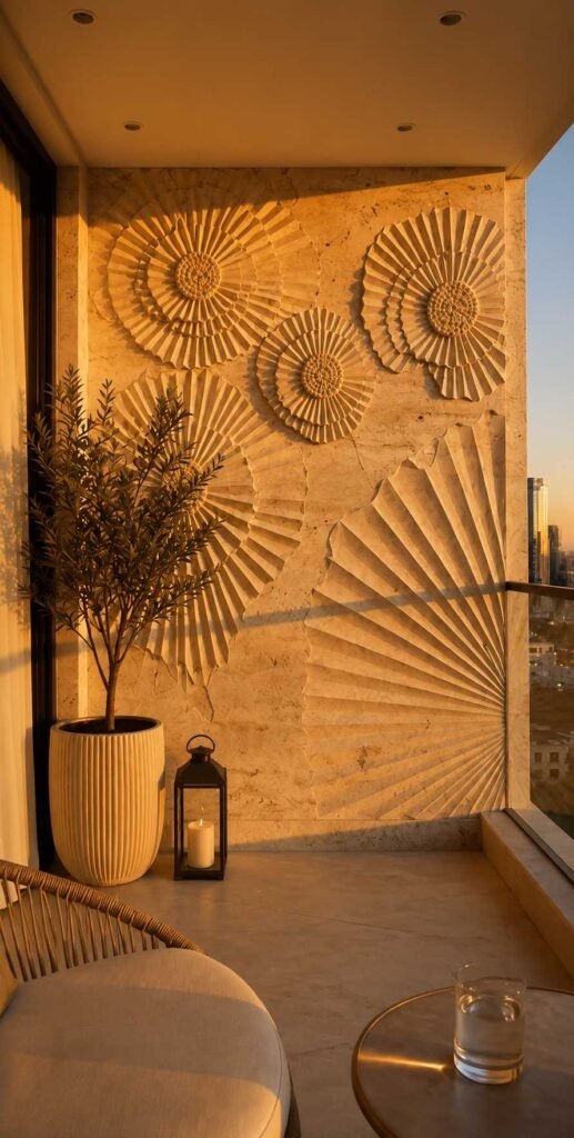 Balcony Wall Stone Design