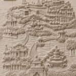 CNC Stone Carving Design | Temple City Bas-Relief Stone Carving Pattern 1