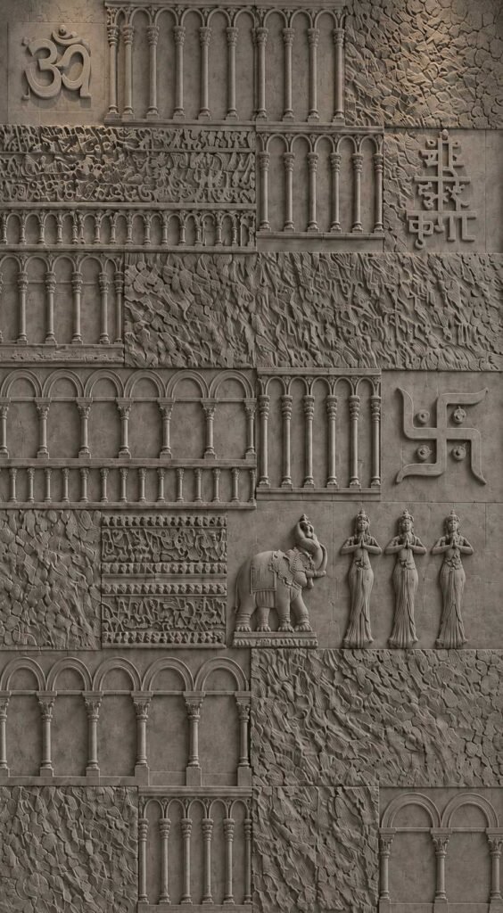 Heritage Temple Architectural 3D Stone Carving Design
