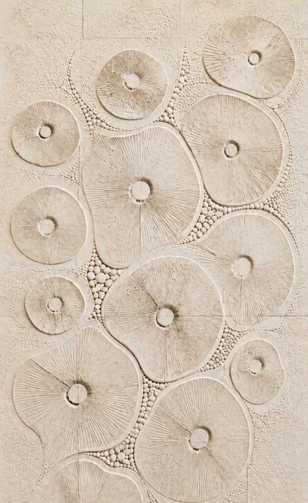 Organic Bloom Sculpted CNC Stone Wall Art Design